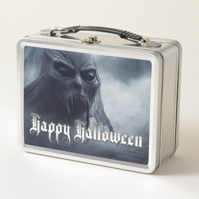 Lunch Box Fantôme noir dans un paysage infernal - Halloween (Devant)
