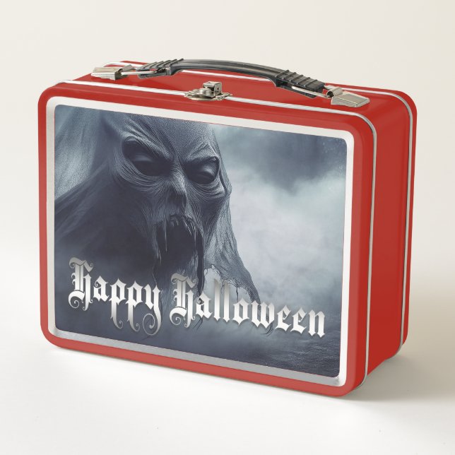 Lunch Box Fantôme noir dans un paysage infernal - Halloween (Devant)