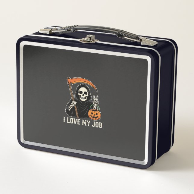 Lunch Box Faucheur J'aime Mon Travail Design Halloween (Devant)