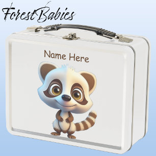 Lunch Box Faune Raccoon Woodland Animal Cartoon Graphisme