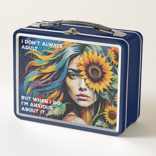 Lunch Box Femme Whimsical Adulte & Anxieuse Avec Tournesol (Devant)
