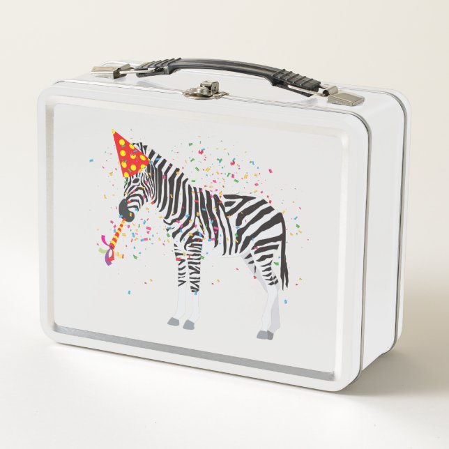 Lunch Box Fête de zèbre - Animaux à la fête d'anniversaire (Devant)