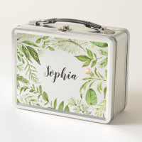 Feuillage vert sauvage d'aquarelle personnalisé