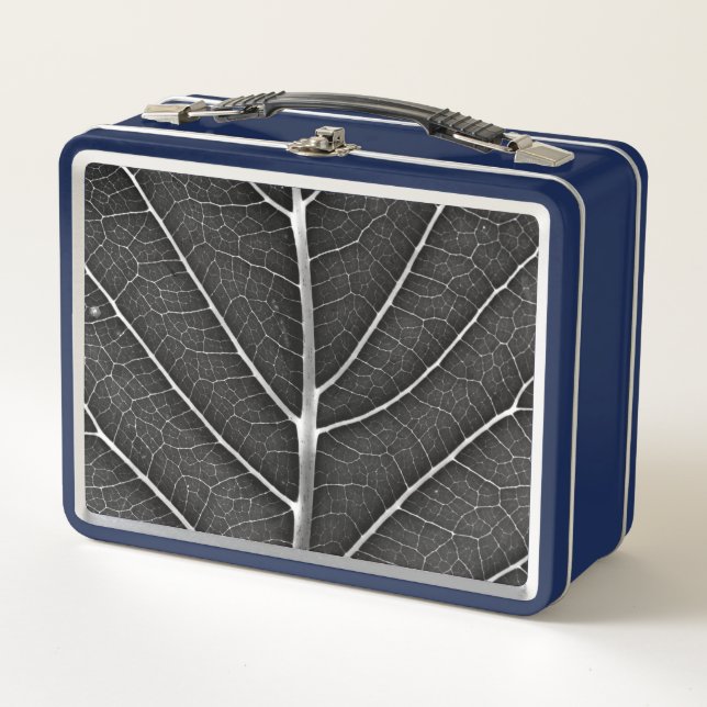 Lunch Box Feuille lumineuse noir et blanc en gros plan (Devant)