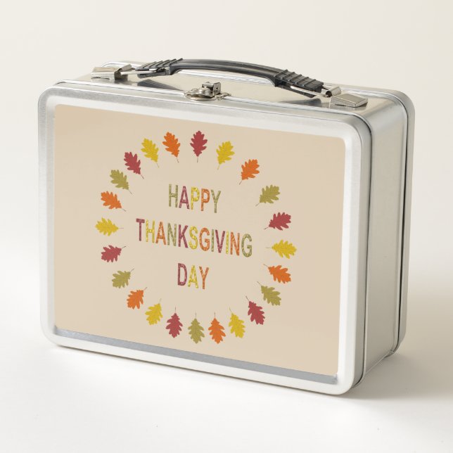 Lunch Box Feuilles de chêne de Thanksgiving (Devant)