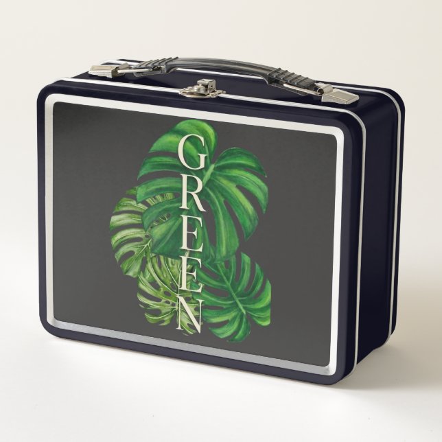 Lunch Box Feuilles de Monstera Vertes (Devant)