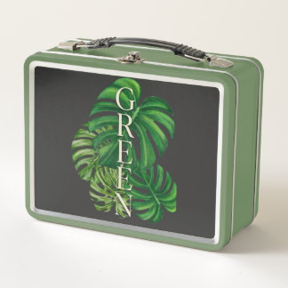 Lunch Box Feuilles de Monstera Vertes