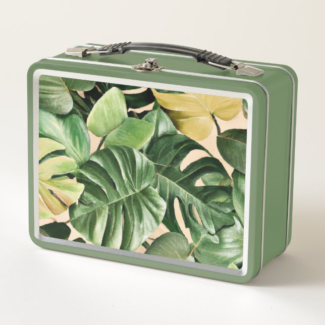 Lunch Box Feuilles florales/hawaïennes/tropicales (Devant)
