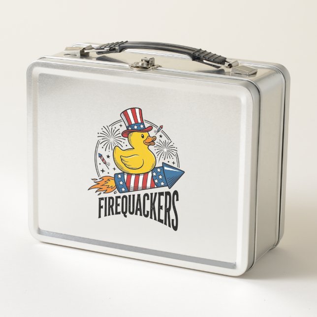 Lunch Box Feux d'artifice Canard Patriote Conception de Chem (Devant)