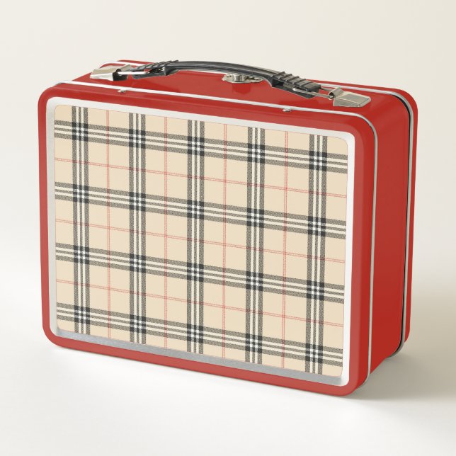 Lunch Box Fiambrera con estampado tartan (Dos)