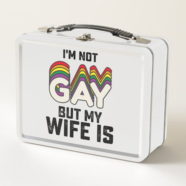Lunch Box Fierté LGBT Je ne suis pas gay mais ma femme est (Devant)
