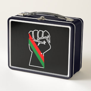 Lunch Box fierté noire drapeau rouge vert poing panafricain
