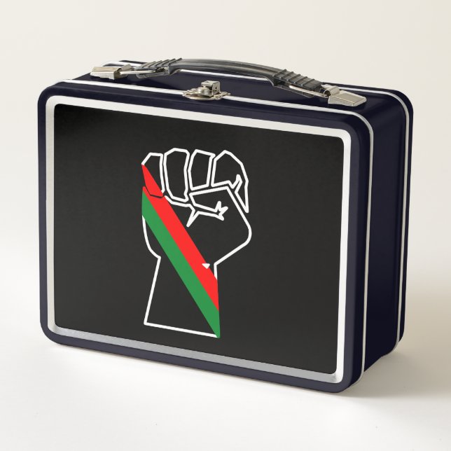 Lunch Box fierté noire drapeau rouge vert poing panafricain  (Devant)