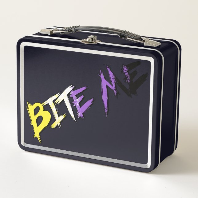 Lunch Box Fierté non-binaire Mords-moi (Devant)