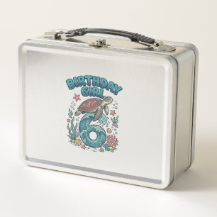 Lunch Box Fille d'anniversaire 6 Tortue de mer Conception de