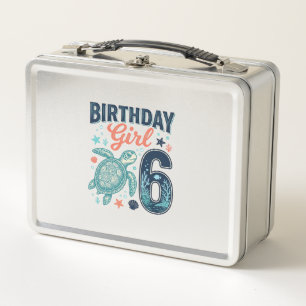 Lunch Box Fille d'anniversaire 6 Tortue de mer Conception ve