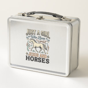 Lunch Box Fille de Jésus et de chevaux Chemise de foi vintag