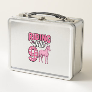 Lunch Box Fille de la Fête du 9 Cheval à Cheval Vintage Chem