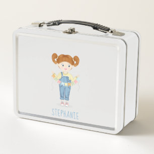 Lunch Box Fille en salopette Rousse
