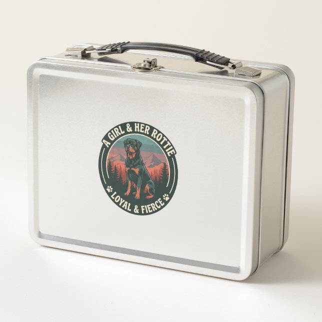 Lunch Box Fille Son Rottie Loyal Féroce Chien Rottweiler Mon (Devant)