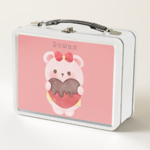 Lunch Box Filles Blush rose mignonne Ours En Teddy