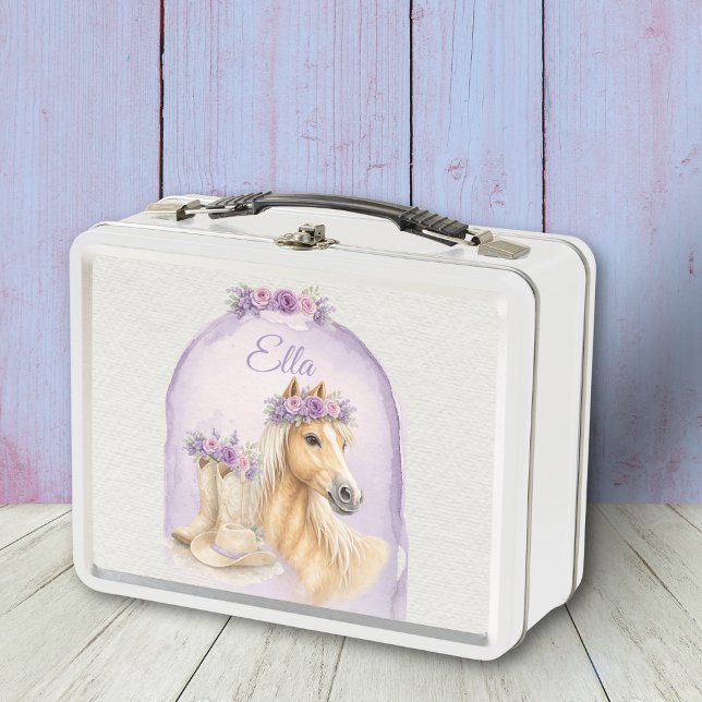 Lunch Box Filles Cheval Floral Violet (Créateur téléchargé)