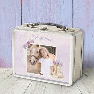 Lunch Box Filles Cheval Floral Violet