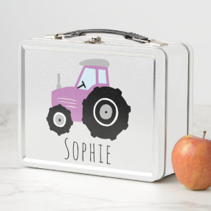 Lunch Box Filles Joli Violet Tracteur agricole Enfants