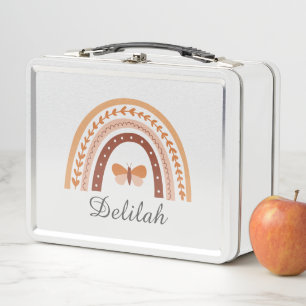 Lunch Box Filles mignonne Boho Arc-en-ciel Papillon personna