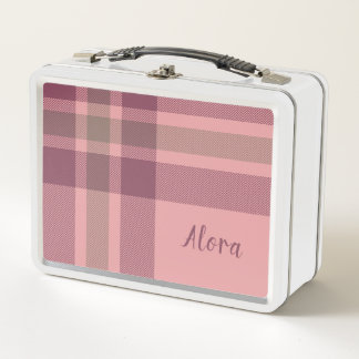 Lunch Box Filles mignonnes Enfants Plaid Rose