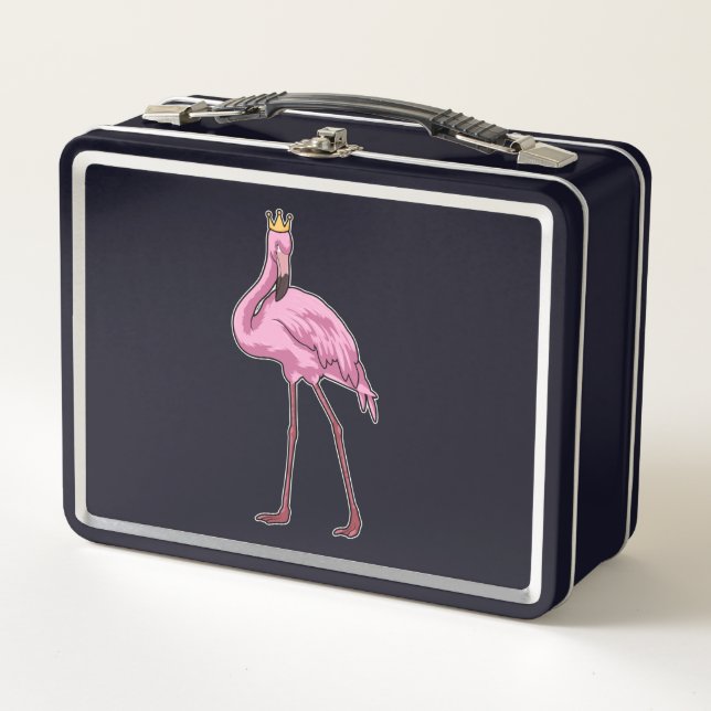Lunch Box Flamant rose avec Couronne (Devant)