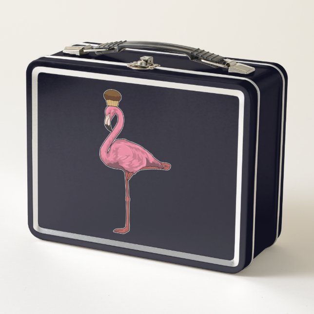 Lunch Box Flamant rose avec muffin (Devant)