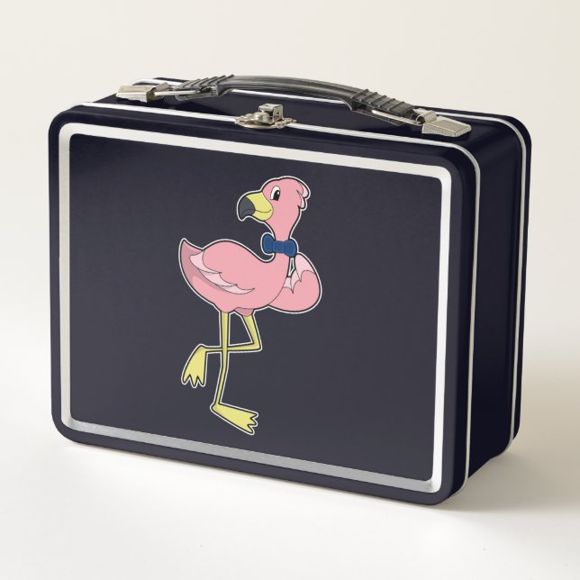 Lunch Box Flamant rose en tant que Gentleman avec Cravate (Devant)
