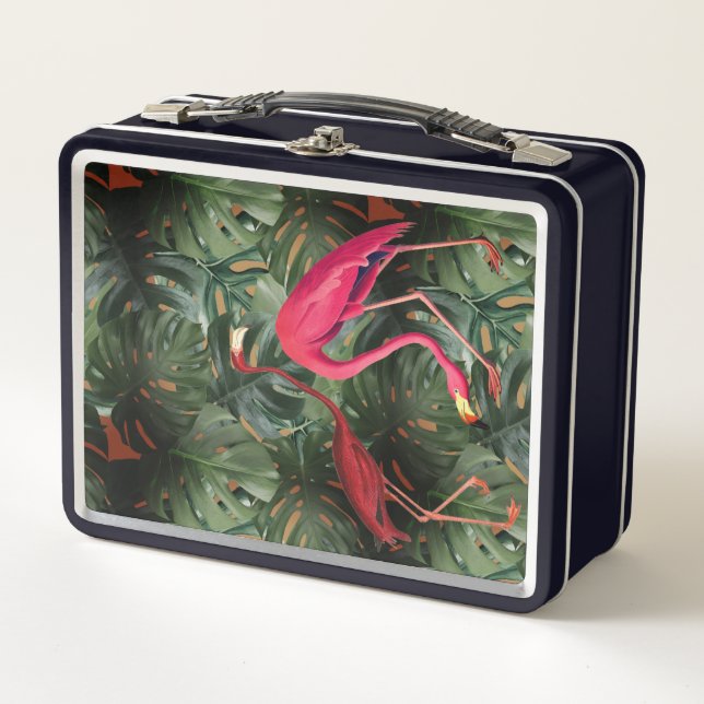 Lunch Box Flamants roses & Monstera (Devant)