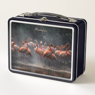 Lunch Box Flamants tropicaux nom personnalisé