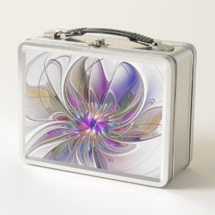 Lunch Box Fleur d'art fractal abstrait énergique et coloré