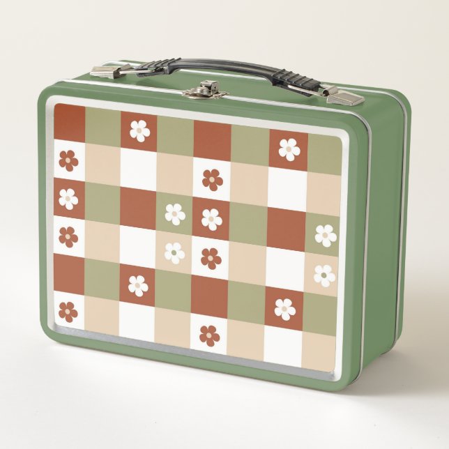 Lunch Box Fleur d'automne En vichy vérifier Motif (Devant)