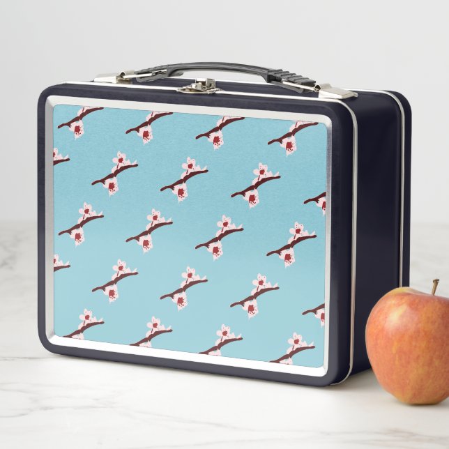 Lunch Box Fleur de cerisier, Sakura, motif floral rose (En situation)