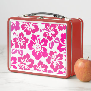 Lunch Box fleur d'hibiscus tropical hawaii rose
