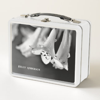 Lunch Box Fleur noir et blanc minimaliste moderne avec ursig
