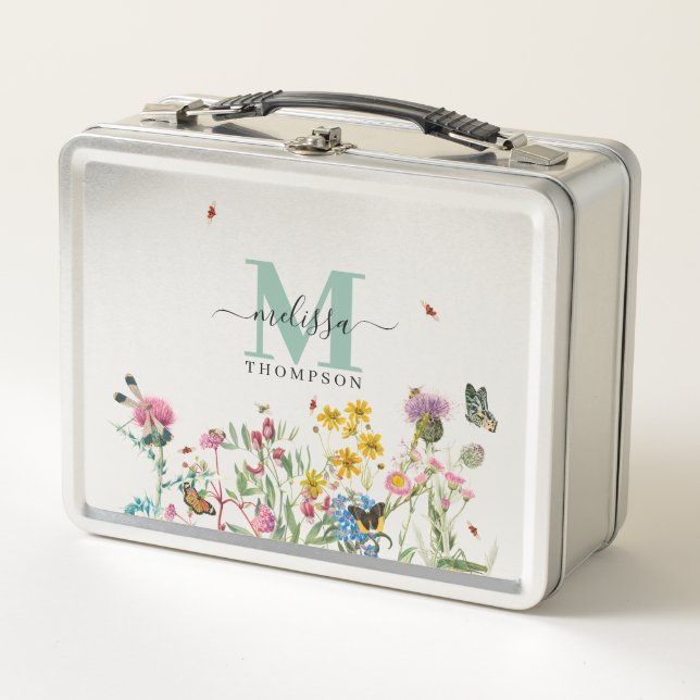 Lunch Box Fleur sauvage d'aquarelle Insectes Floral Spring G (Devant)