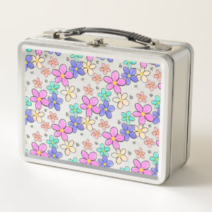 Lunch Box fleurs arc-en-ciel colorées lumineuses abeilles bo