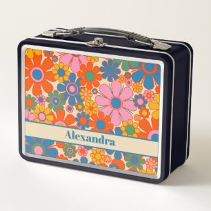 Lunch Box Fleurs de Jardin Rétro Colorful 60s les années 70
