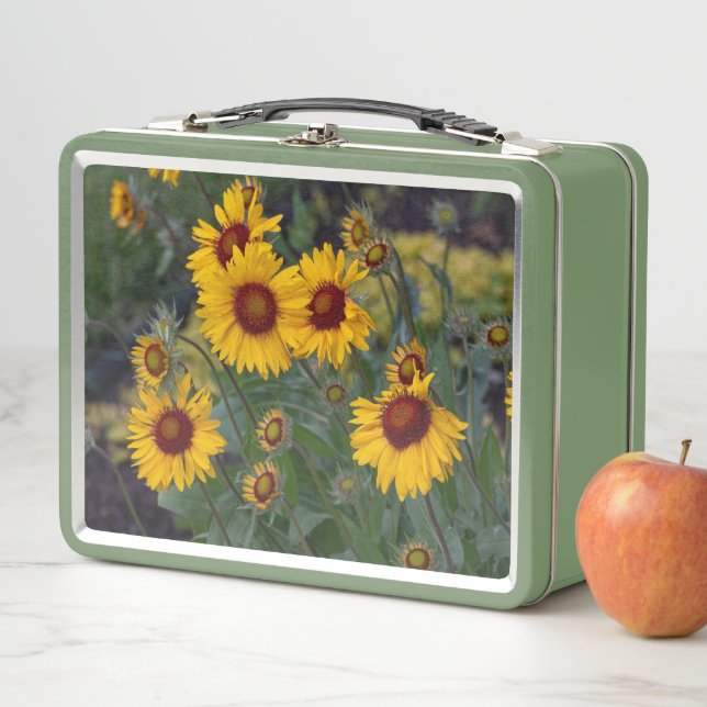 Lunch Box Fleurs de soleil orange, radiant et joyeux (En situation)