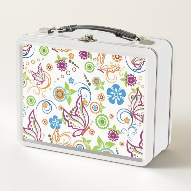 Lunch Box Fleurs Et Papillons (Devant)