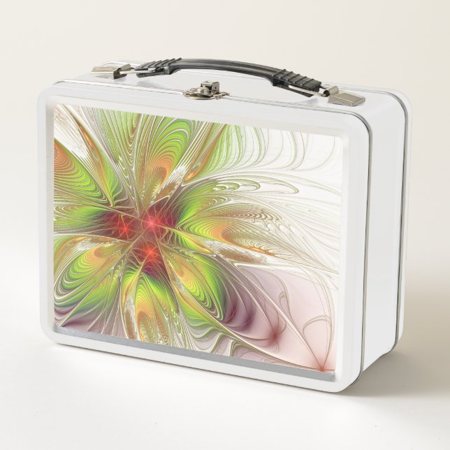 Lunch Box Fleurs imaginaires fractales douces et tendres (Devant)