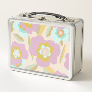 Lunch Box Flowers abstrait Pastel Lilac Floral Pattern