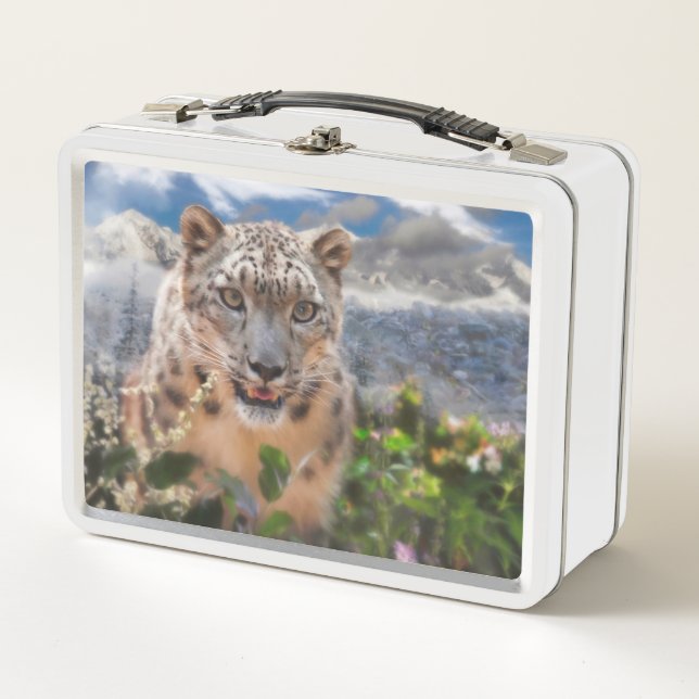 LUNCH BOX FLOWERS DE SNOW LEOPARD (Devant)