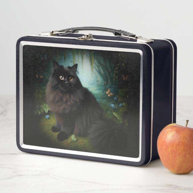 Lunch Box Fluffy Chat noir en Misty Woods (En situation)