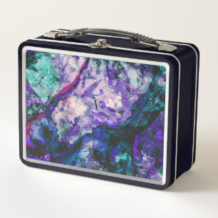 Lunch Box Fluorite Crystal Geode Marbre Abstrait